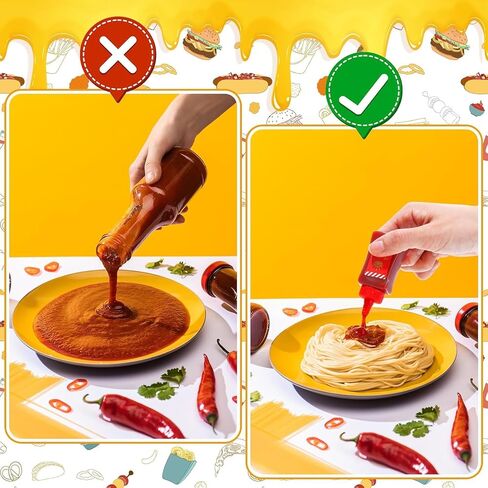 4 Pieces Mini Ketchup Bottles for Bento Box Accessories,25ml Mini Condiment Squeeze Bottles Portable Honey Sauce Salad Dressing Dispensers Jars Containers for Kids Adults Lunch Box (quadrate) in Saudi Arabia
