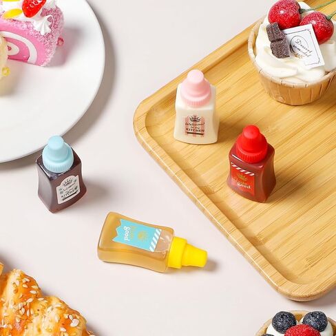 4 Pieces Mini Ketchup Bottles for Bento Box Accessories,25ml Mini Condiment Squeeze Bottles Portable Honey Sauce Salad Dressing Dispensers Jars Containers for Kids Adults Lunch Box (quadrate) in Saudi Arabia