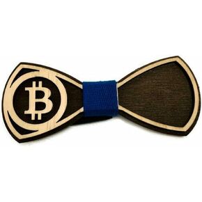 Wooden Bow Tie Bitcoin - 3D Unique Design Holiday Wedding Wood Bowtie- Mens Necktie