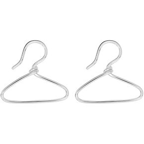 Minimalist Hanger Shape Dangle Stud Earrings for Women Girls 925 Sterling Silver Hypoallergenic Handmade Lightweight Piercing Drop Studs Earring Unique Statement Jewelry Gifts for Friends