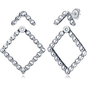 Skull Earrings 925 Sterling Silver Skull Studs Earring Gothic Earrings Jewelry Gift Birthday for Women Girl