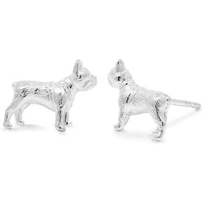 Boma Jewelry Sterling Silver French Bulldog Frenchie Dog Stud Earrings