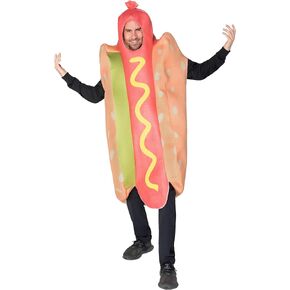 Spooktacular Creations Men Lightweight Hot Dog Costume Adult, Fun Food Costume Outfit for Halloween Dress Up Party