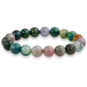 Bling Jewelry Natural Multi Color Big Round Bead 12MM Strand Stackable Semi Precious Gemstone Stretch Bracelet For Men Women Unisex