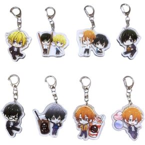 JCvCX 8Pcs Sasaki Miyano Keychain Shumei Sasaki Cosplay Keychains Yoshikazu Miyano Keyring Car Key Chain Key Ring Key Tag