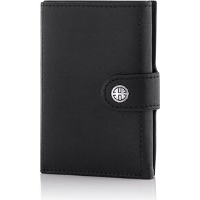 TRUSADOR Venice Men & Women Leather Trifold Wallets RFID Blocking Front Pocket Wallet (Cognac Vintage, With Coin Pocket)