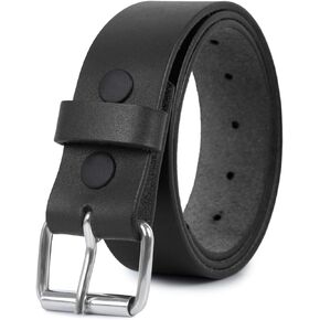 حزام جلد كاجوال للرجال للجينز وسراويل العمل | إبزيم قابل للتبديل بواسطة Snap On/Off | عرض 1.5 بوصة in Kuwait
