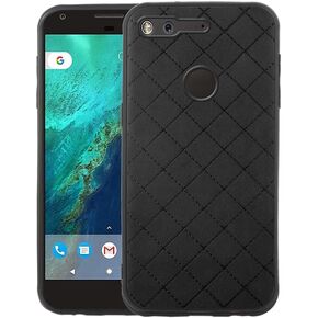 ELISORLI Compatible with Google Pixel 1 Case Rugged Thin Slim Cell Accessories Anti-Slip Fit Rubber TPU Mobile Phone Protection Silicone Soft Cover for Pixel1 Pixle One 5 inch 2016 Women Men Black