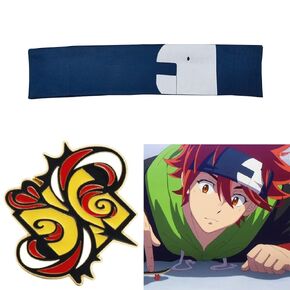 VNYIGDJS SK8 The Infinity Reki Headband + Pin, Reki Kyan Cosplay Headband for Anime SK8 the Infinity Accessories