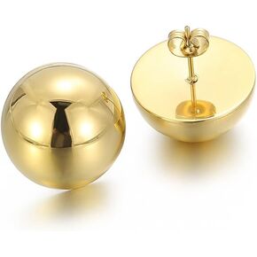 Gold Silver Half Ball Stud Earrings High Polished Round Earrings Trendy Jewelry for Women Girls 20mm/18MM/16MM/12MM balls in Kuwait