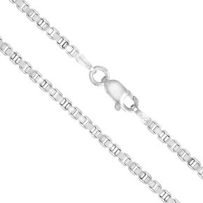 Sterling Silver Chain Necklace for Women Box 1.5mm Tarnish Resistant Responsibly Sourced - Non-Migrating Clasp Design - Sterling Silver Chain Necklace - Italian Made in Italy - Quality Durable Sturdy 1.5mm Chain for Women - Quality Gift Box - 925 Sterling