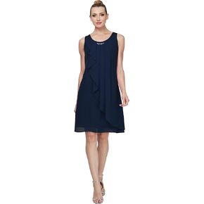 S.L. Fashions Women's Sleeveless Tier Dress