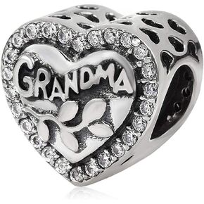 Grandma Charm 925 Sterling Silver Family Charm Sister Charm Mother Charm Father Charm Love Charm for Pandora Charm Bracelet