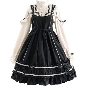 Teen Girls Japanese Sweet Long Sleeve Lolita Dress Anime Cosplay Costumes