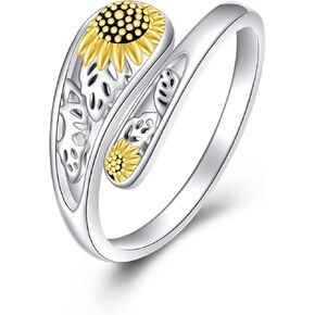 POPLYKE Sterling Silver Spoon Ring Vintage Thumb Rings Boho Adjustable Open Ring Statement Jewelry Gifts for Women…