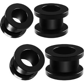 BIG GAUGES Pair of Black Acrylic flesh Screw-fit Tunnels Clear Crystal Piercing Jewelry Stretcher Ear Plugs Earring Lobe