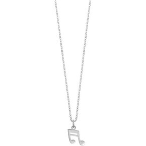 Boma Jewelry Sterling Silver Music Note Pendant Necklace, 18 Inches