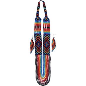 Lavivia Handmade Beaded Necklace & Earrings Set. Multi Coloured Layers Beaded Necklace with Earrings. Fashion Jewellery For Women, Perfect For Occasions & Gift.