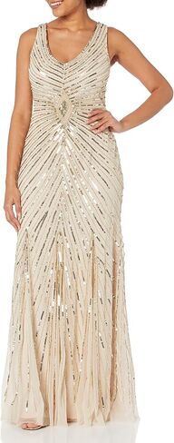 Adrianna Papell Women's Beaded Long Dress in Kuwait