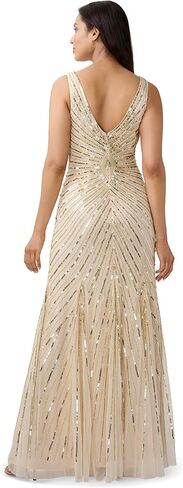 Adrianna Papell Women's Beaded Long Dress in Kuwait
