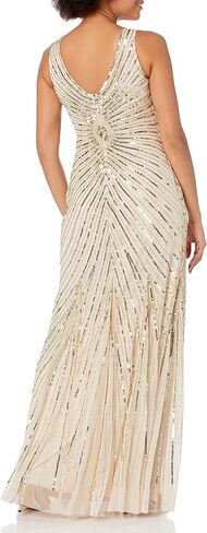Adrianna Papell Women's Beaded Long Dress in Kuwait