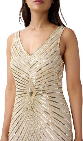 Adrianna Papell Women's Beaded Long Dress in Kuwait
