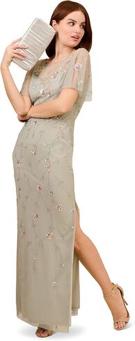 Adrianna Papell Women's Beaded Long Dress in Kuwait