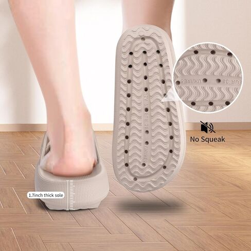 شرائح سحابية للنساء والرجال، شباشب وسادة مع دعم للقوس، شباشب استحمام مريحة مضادة للانزلاق، صنادل حمام السباحة، أحذية الشاطئ الناعمة السميكة لالتهاب اللفافة الأخمصية in Kuwait