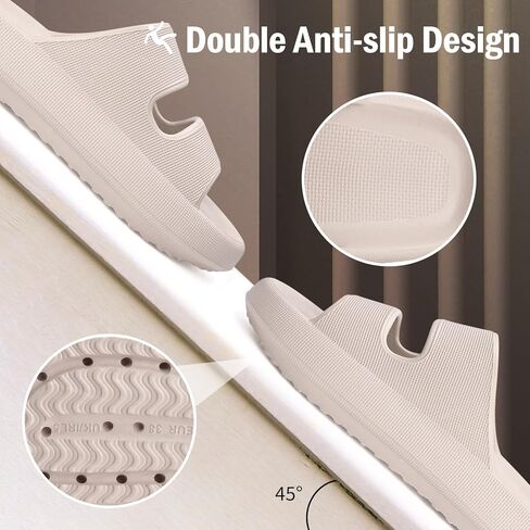 شرائح سحابية للنساء والرجال، شباشب وسادة مع دعم للقوس، شباشب استحمام مريحة مضادة للانزلاق، صنادل حمام السباحة، أحذية الشاطئ الناعمة السميكة لالتهاب اللفافة الأخمصية in Kuwait