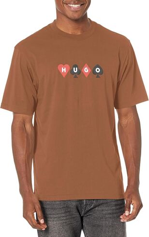 HUGO Men's Playing Card Logo Relaxed Fit Short Sleeve T-Shirt in Saudi Arabia