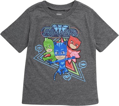PJ Masks Toddler Boys Short Sleeve All Over Print T-Shirt with Pocket (Dark Grey, 3T) in Saudi Arabia