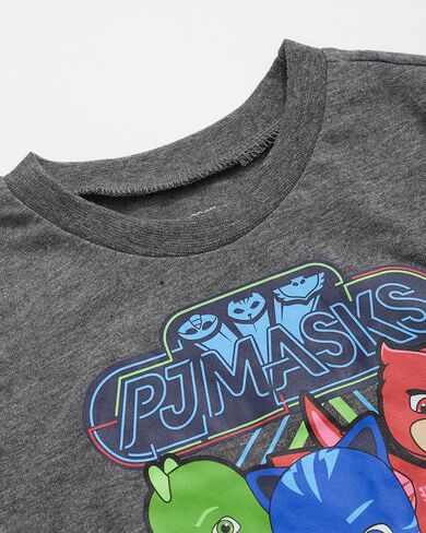 PJ Masks Toddler Boys Short Sleeve All Over Print T-Shirt with Pocket (Dark Grey, 3T) in Saudi Arabia