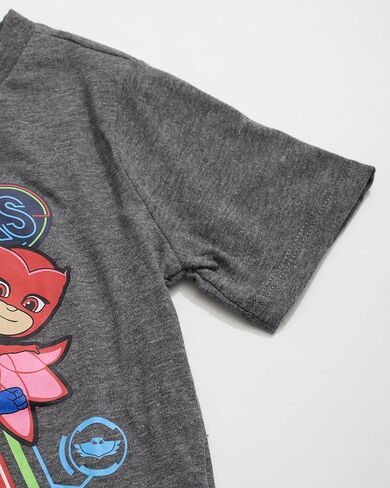 PJ Masks Toddler Boys Short Sleeve All Over Print T-Shirt with Pocket (Dark Grey, 3T) in Saudi Arabia