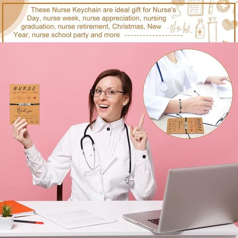 Sureio 8 Sets Nurse Gifts Bracelet Bulk Bracelet Nursing Appreciation Gifts with Blessing Card for Nurse Day Graduation in Saudi Arabia