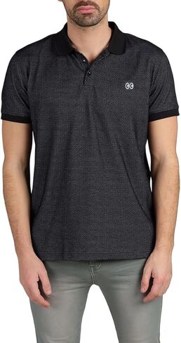 Toofashy Cotton Classic Polo Shirt for Men - Short Sleeve Textured Cotton Jacquard Pattern with Ribbed Collar in Saudi Arabia