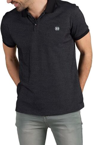 Toofashy Cotton Classic Polo Shirt for Men - Short Sleeve Textured Cotton Jacquard Pattern with Ribbed Collar in Saudi Arabia