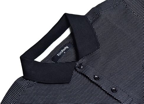 Toofashy Cotton Classic Polo Shirt for Men - Short Sleeve Textured Cotton Jacquard Pattern with Ribbed Collar in Saudi Arabia