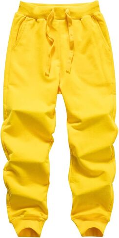 WIYOSHY Boys' Solid Color Drawstring Cotton Sweatpants Jogger Pants for Kids in Saudi Arabia