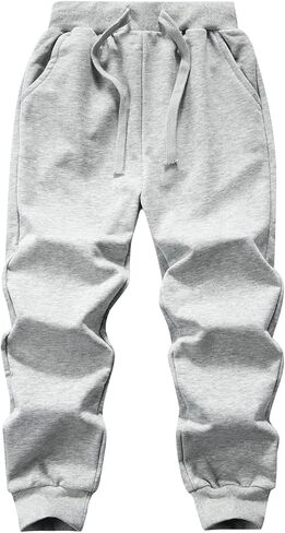WIYOSHY Boys' Solid Color Drawstring Cotton Sweatpants Jogger Pants for Kids in Saudi Arabia