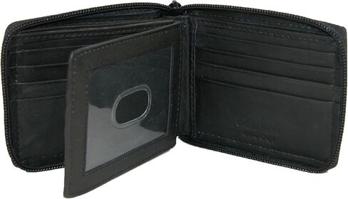 Paul & Taylor Mens Leather Zip Around Bifold ID Wallet in Saudi Arabia