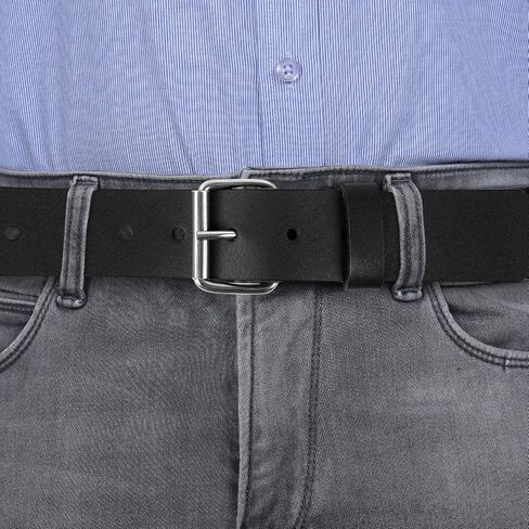 حزام جلد كاجوال للرجال للجينز وسراويل العمل | إبزيم قابل للتبديل بواسطة Snap On/Off | عرض 1.5 بوصة in Kuwait