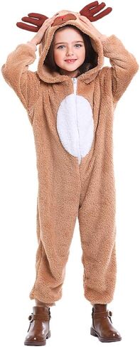 Soyoekbt Kids Reindeer Costume for Christmas Boy Girl Animal Onesies Pajamas for Xmas in Saudi Arabia