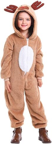 Soyoekbt Kids Reindeer Costume for Christmas Boy Girl Animal Onesies Pajamas for Xmas in Saudi Arabia
