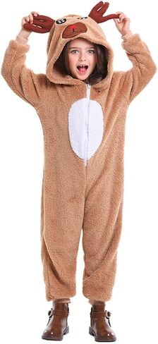 Soyoekbt Kids Reindeer Costume for Christmas Boy Girl Animal Onesies Pajamas for Xmas in Saudi Arabia