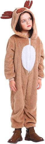 Soyoekbt Kids Reindeer Costume for Christmas Boy Girl Animal Onesies Pajamas for Xmas in Saudi Arabia