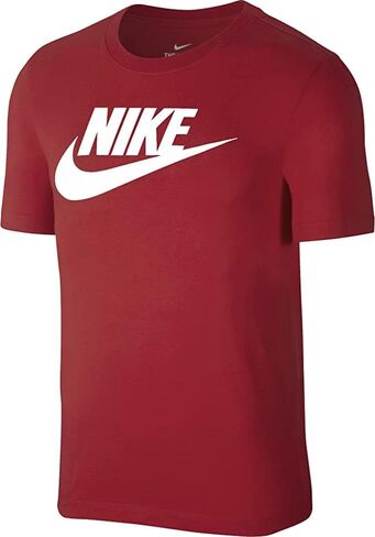 Nike Men's Dri-Fit Sportswear Logo Short Sleeve T Shirt (Small, Magic Ember/White) in Saudi Arabia