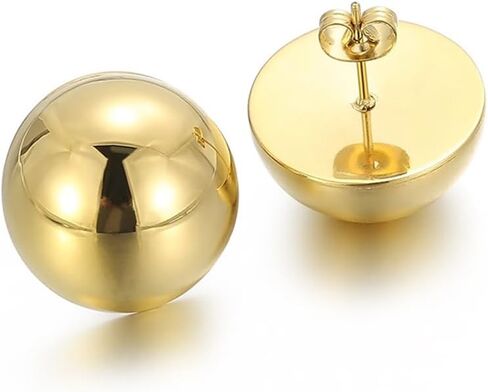 Gold Silver Half Ball Stud Earrings High Polished Round Earrings Trendy Jewelry for Women Girls 20mm/18MM/16MM/12MM balls in Kuwait