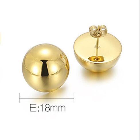 Gold Silver Half Ball Stud Earrings High Polished Round Earrings Trendy Jewelry for Women Girls 20mm/18MM/16MM/12MM balls in Kuwait