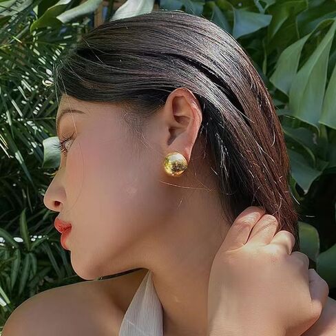 Gold Silver Half Ball Stud Earrings High Polished Round Earrings Trendy Jewelry for Women Girls 20mm/18MM/16MM/12MM balls in Kuwait