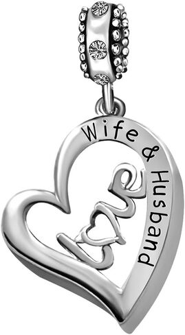 JMQJewelry زوجة الزوج الحب القلب جوهرة المرأة الخرز دلايات للأساور مجوهرات عيد الحب عيد الميلاد التخرج in Saudi Arabia